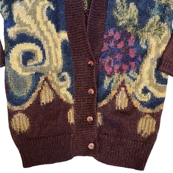Ellen Tracy Women’s Sz S VTG Navy Mohair Cardigan Sweater 90s Oversized Knit - Picture 4 of 10